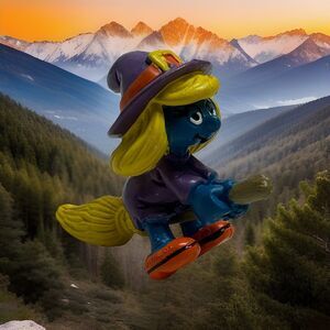 Vintage Halloween Smurf Smurfette WITCH Figure Smurfs Schleich Figurine 1980s